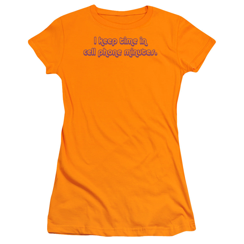 Cell Phone Minutes - Short Sleeve Junior Sheer - Orange T-shirt