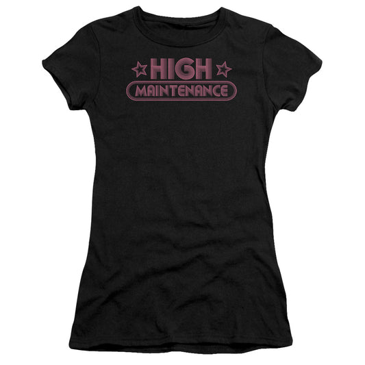 High Maintenance - Short Sleeve Junior Sheer - Black T-shirt