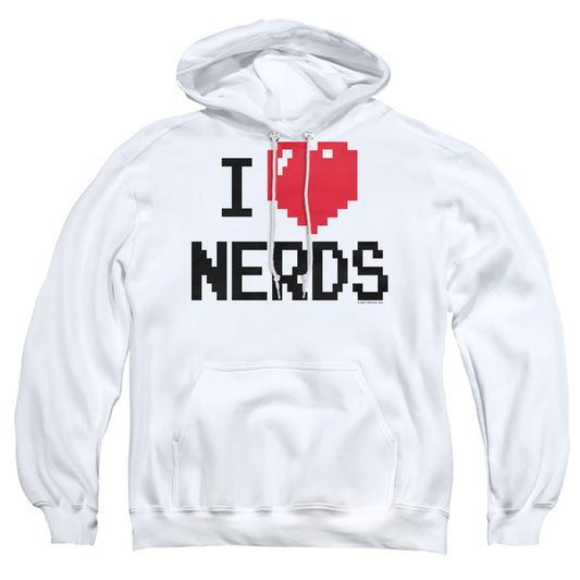 I Heart Nerds - Junior White Sheer Cap Sleeve Tee/sm - Adult Pull-over Hoodie - White