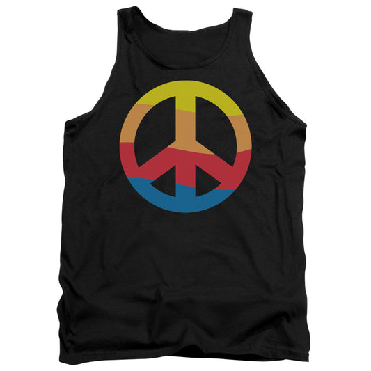 Rainbow Peace Sign - Adult Tank - Black