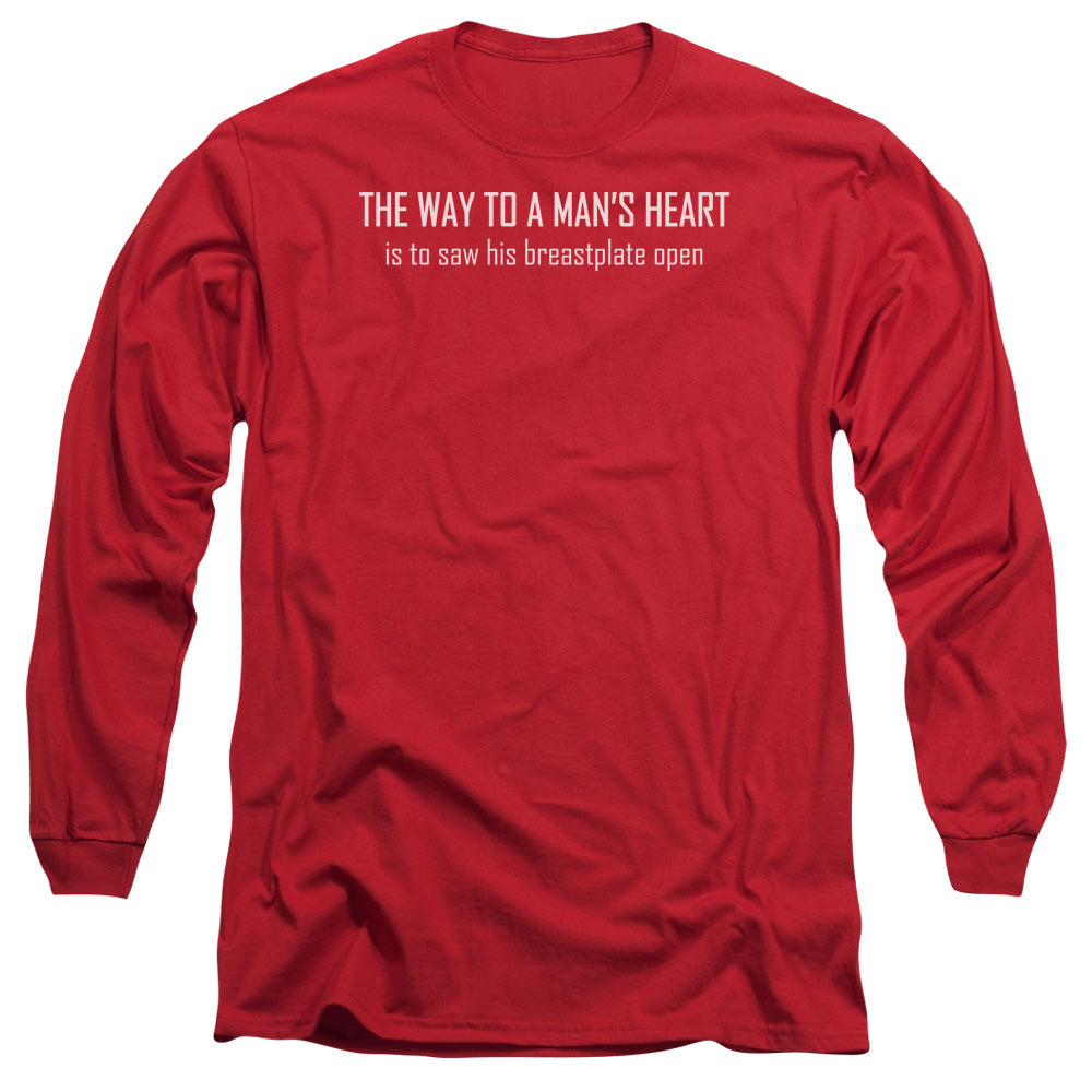 Way To A Mans Heart - Long Sleeve Adult 18 - 1 - Red T-shirt