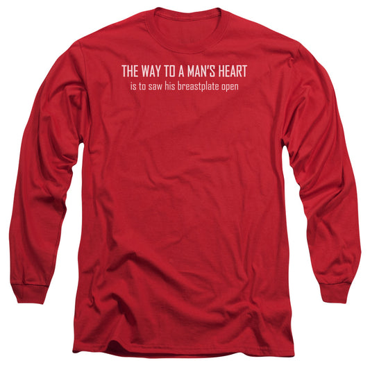 Way To A Mans Heart - Long Sleeve Adult 18 - 1 - Red T-shirt