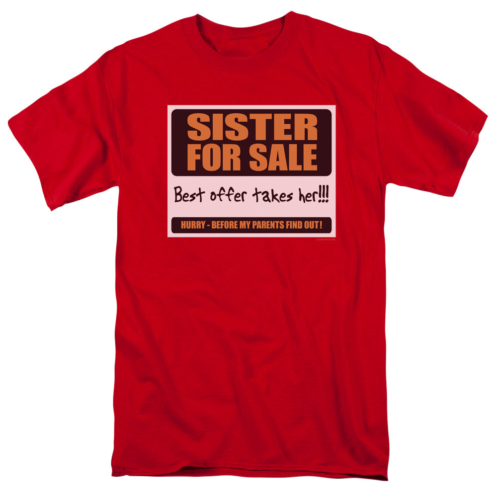 Sister For Sale - Short Sleeve Adult 18 - 1 - Red T-shirt