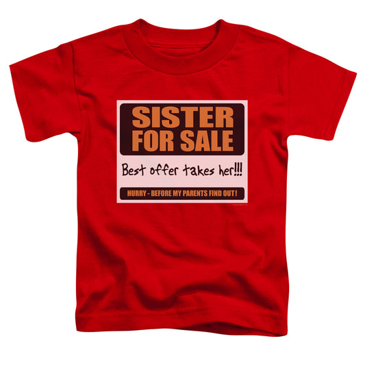 Sister For Sale - Short Sleeve Toddler Tee - Red T-shirt