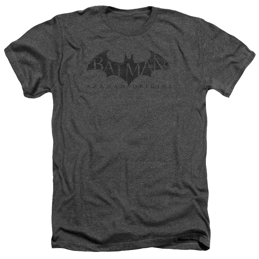 Batman Arkham Origins - Crackle Logo - Adult Heather - Charcoal
