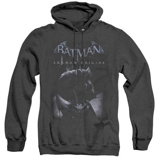 Batman Arkham Origins - Perched Cat - Adult Heather Hoodie - Black