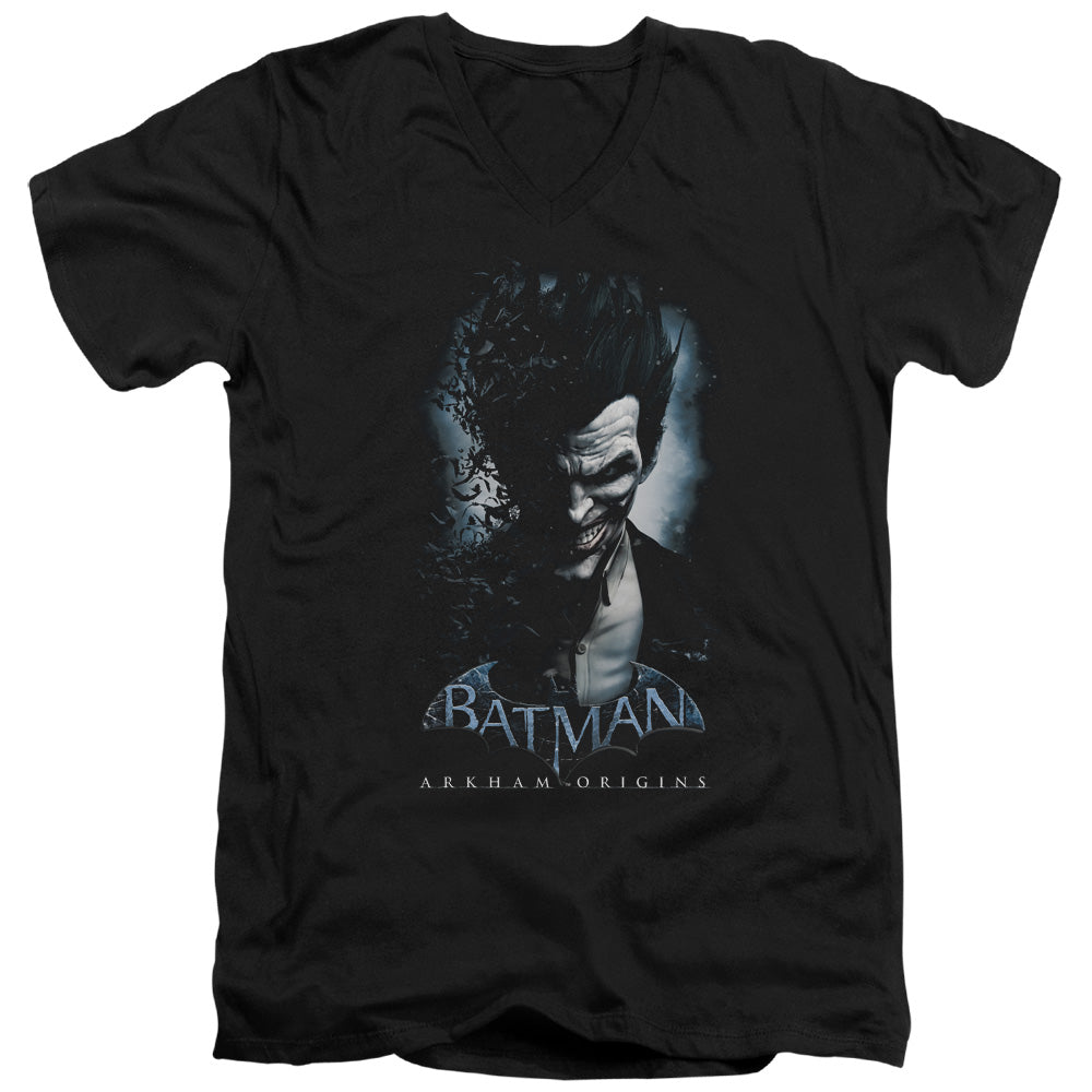 Batman Arkham Origins - Joker - Short Sleeve Adult V-neck - Black T-shirt