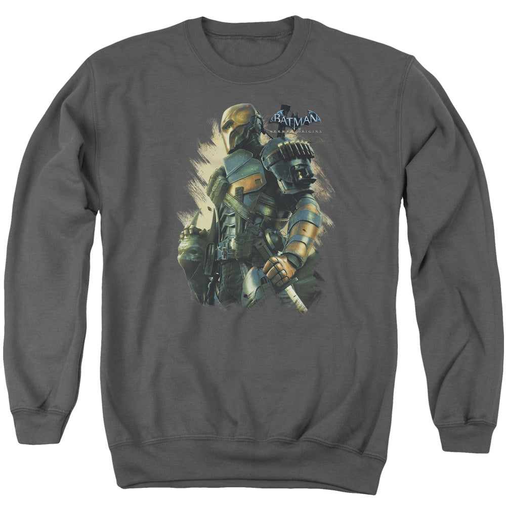 Batman Arkham Origins - Deathstroke - Adult Crewneck Sweatshirt - Charcoal