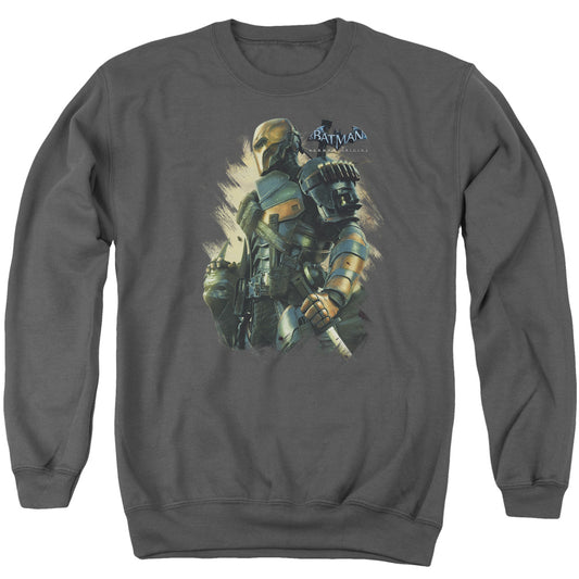 Batman Arkham Origins - Deathstroke - Adult Crewneck Sweatshirt - Charcoal