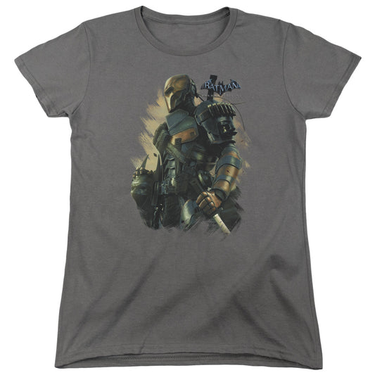 Batman Arkham Origins - Deathstroke - Short Sleeve Womens Tee - Charcoal T-shirt