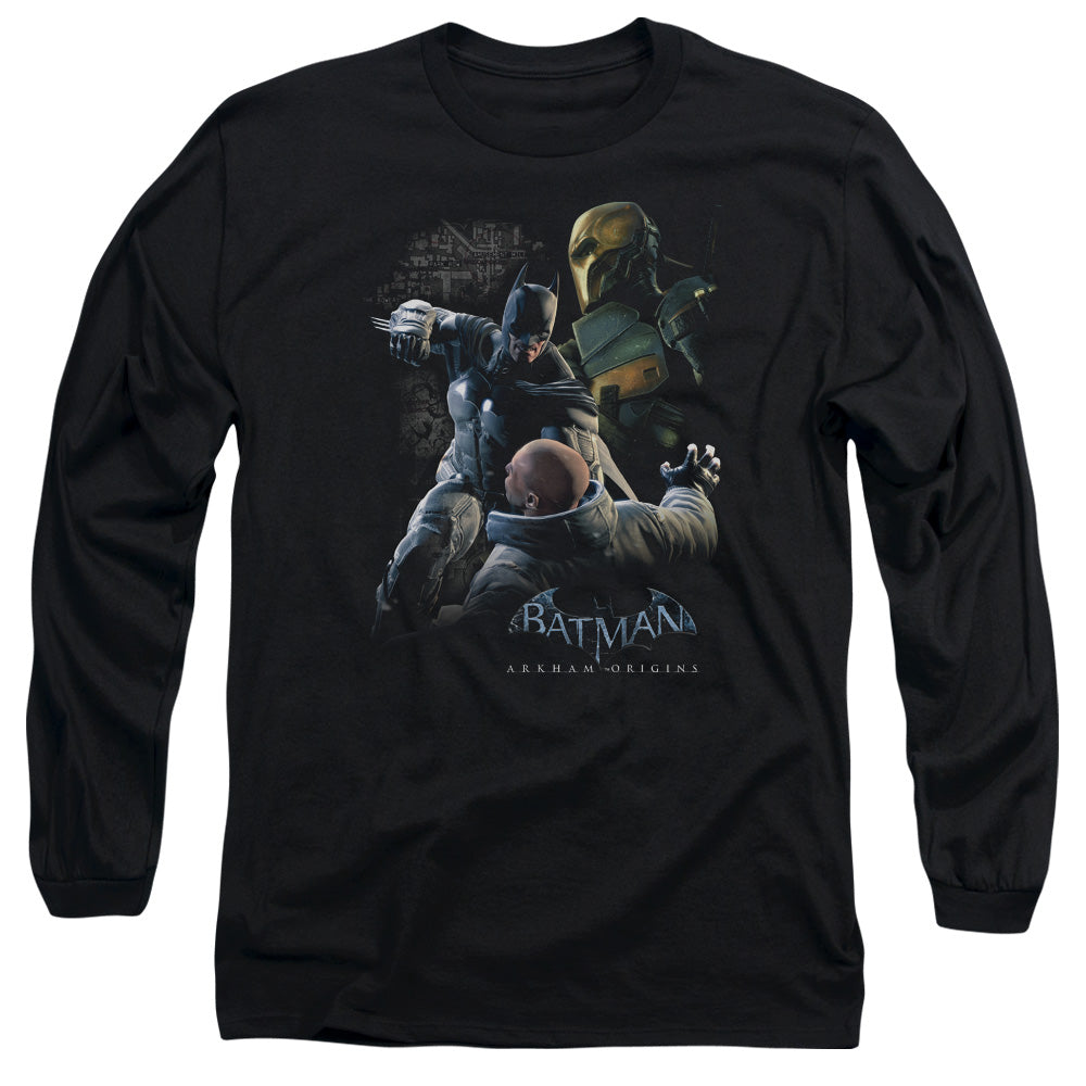 Batman Arkham Origins - Punch - Long Sleeve Adult 18/1 - Black T-shirt