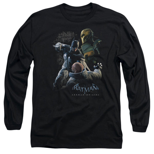 Batman Arkham Origins - Punch - Long Sleeve Adult 18/1 - Black T-shirt