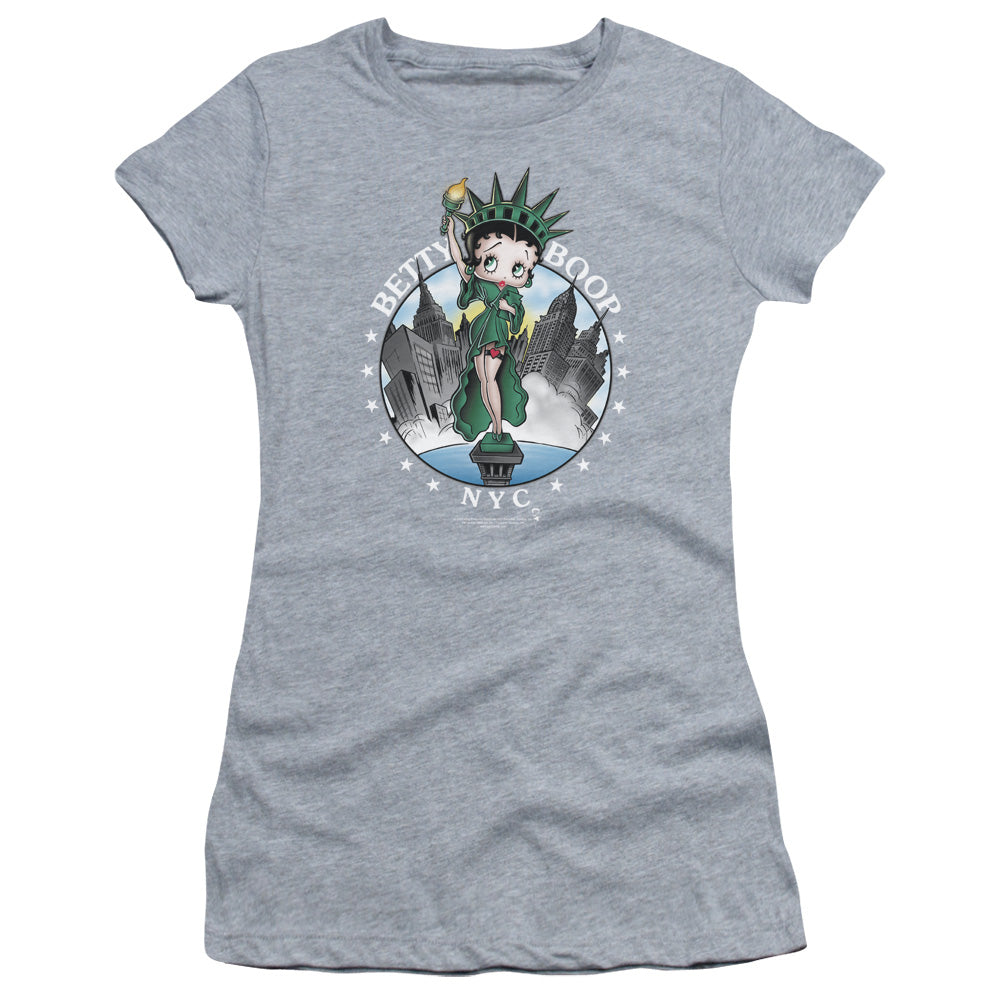 Betty Boop - Nyc - Short Sleeve Junior Sheer - Athletic Heather T-shirt