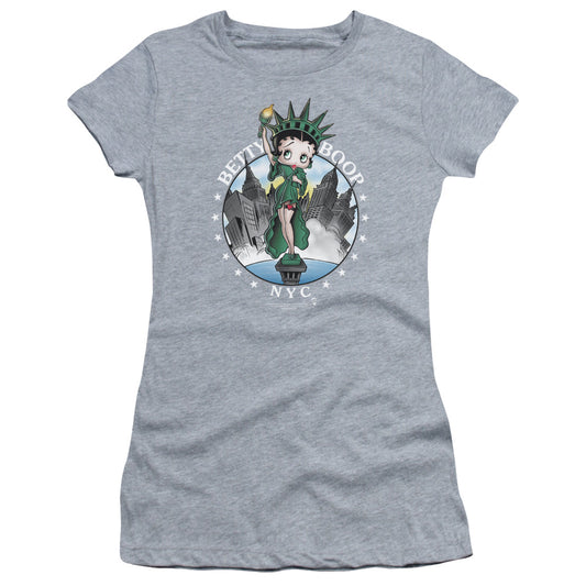 Betty Boop - Nyc - Short Sleeve Junior Sheer - Athletic Heather T-shirt