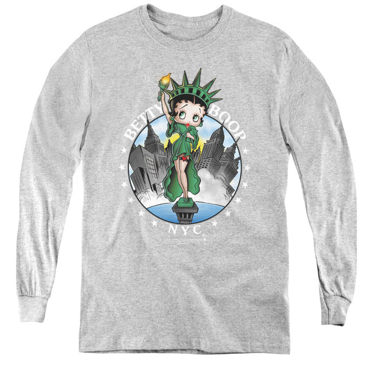 Betty Boop - Nyc - Youth Long Sleeve Tee - Athletic Heather