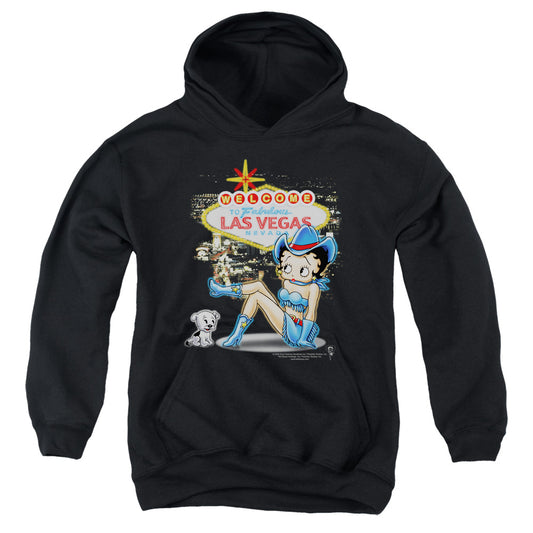 Betty Boop - Welcome Las Vegas - Youth Pull-over Hoodie - Black