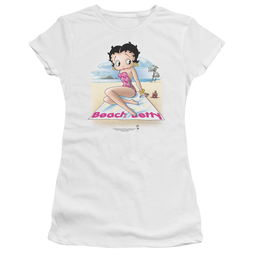 Betty Boop - Beach Betty - Short Sleeve Junior Sheer - White T-shirt