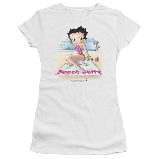 Betty Boop - Beach Betty - Short Sleeve Junior Sheer - White T-shirt