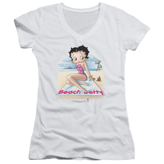 Betty Boop - Beach Betty - Junior V-neck - White