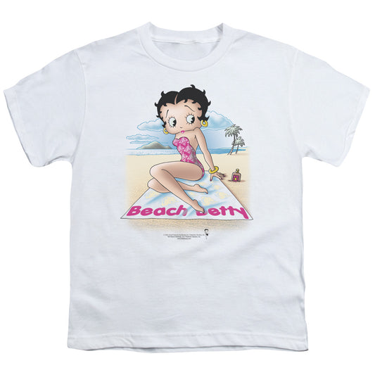 Betty Boop - Beach Betty - Short Sleeve Youth 18/1 - White T-shirt