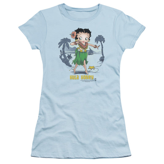 Betty Boop - Hula Honey - Short Sleeve Junior Sheer - Light Blue T-shirt
