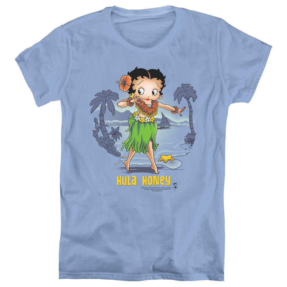 Betty Boop - Hula Honey - Short Sleeve Womens Tee - Carolina Blue T-shirt