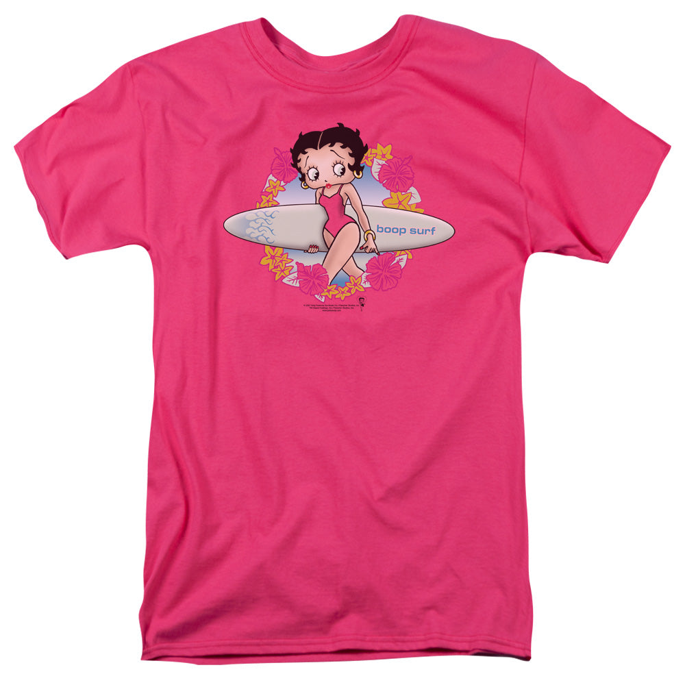 Betty Boop - Surf - Short Sleeve Adult 18/1 - Hot Pink T-shirt