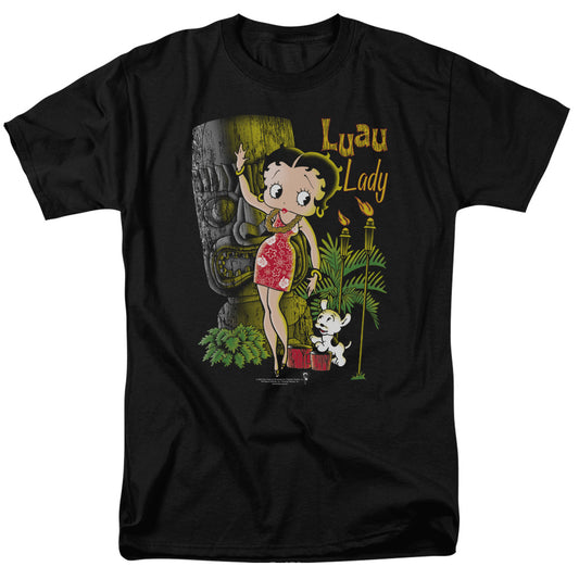 Betty Boop - Luau Lady - Short Sleeve Adult 18/1 - Black T-shirt
