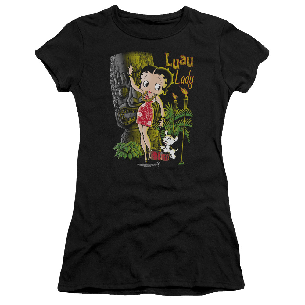 Betty Boop - Luau Lady - Short Sleeve Junior Sheer - Black T-shirt