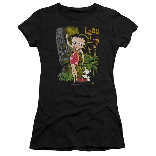 Betty Boop - Luau Lady - Short Sleeve Junior Sheer - Black T-shirt