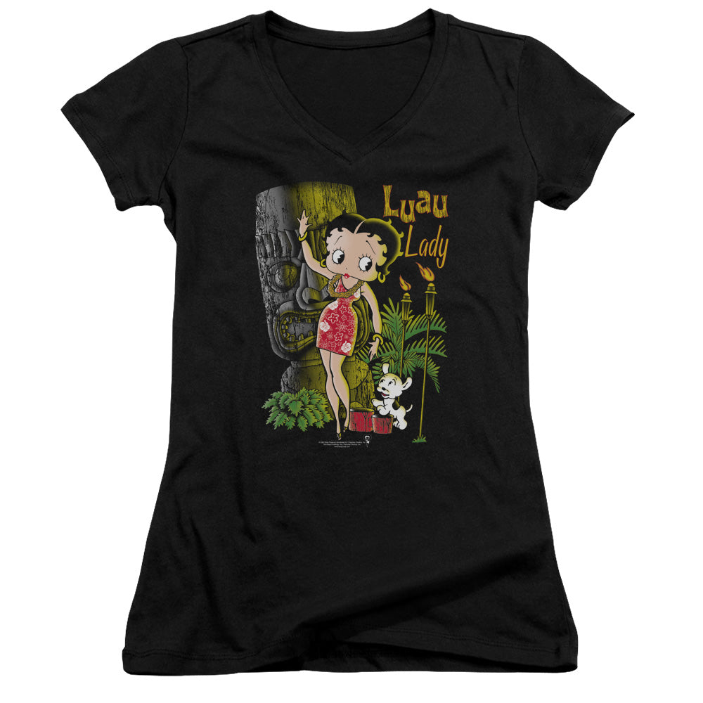 Betty Boop - Luau Lady - Junior V-neck - Black