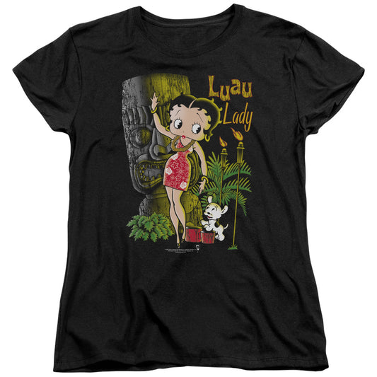Betty Boop - Luau Lady - Short Sleeve Womens Tee - Black T-shirt