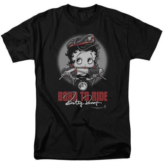 Betty Boop - Born To Ride - Short Sleeve Adult 18/1 - Black T-shirt