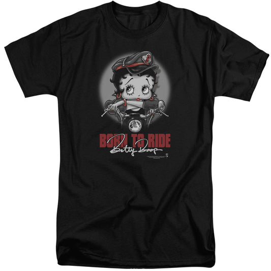 Betty Boop - Born To Ride - Short Sleeve Adult Tall - Black T-shirt