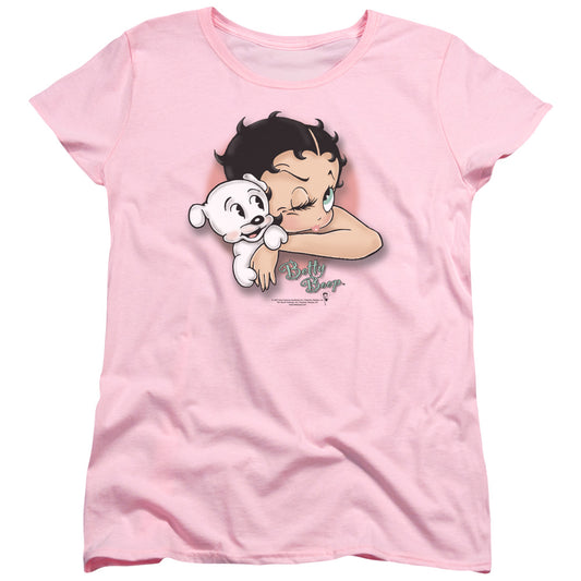 Betty Boop - Wink Wink - Short Sleeve Womens Tee - Pink T-shirt