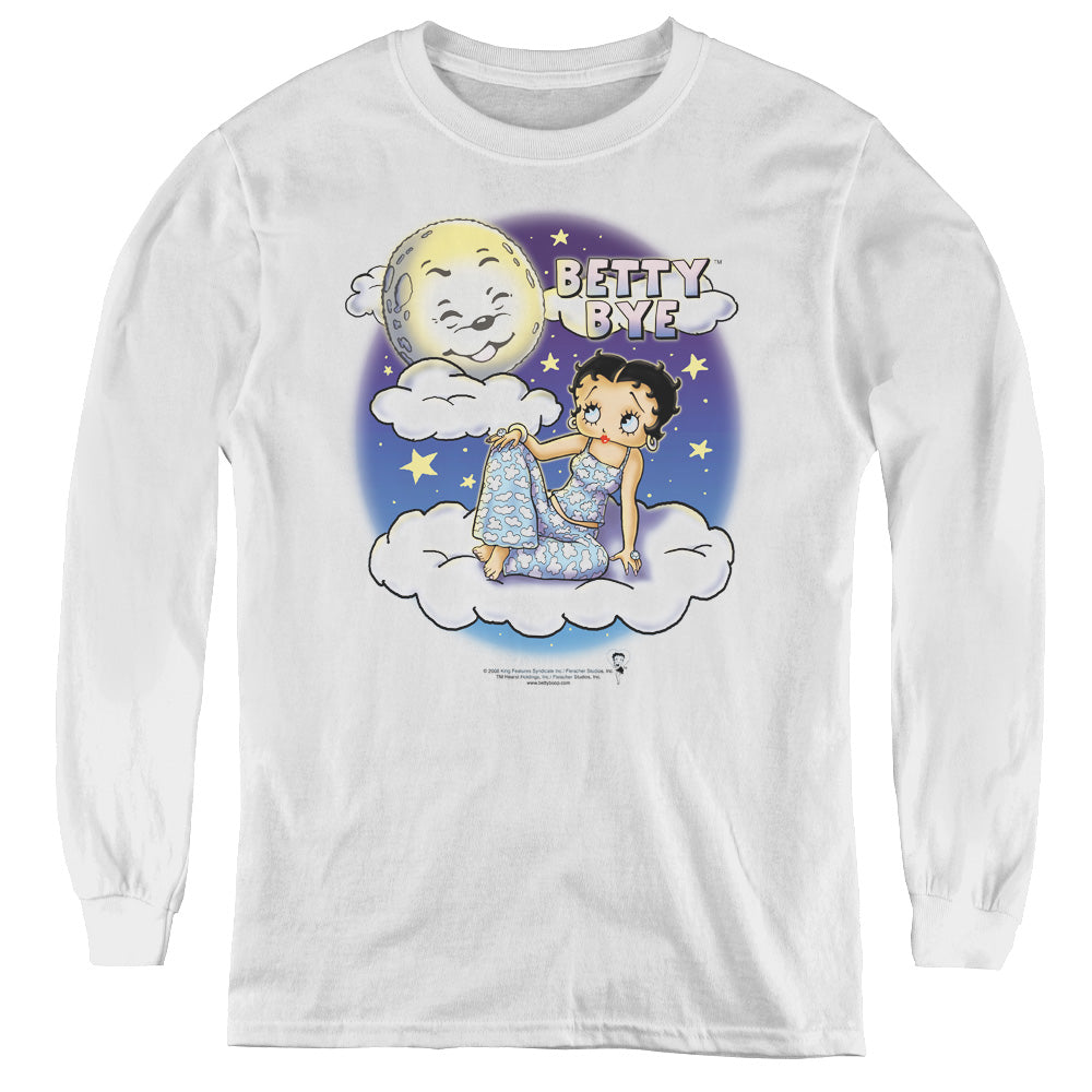 Betty Boop - Betty Bye - Youth Long Sleeve Tee - White
