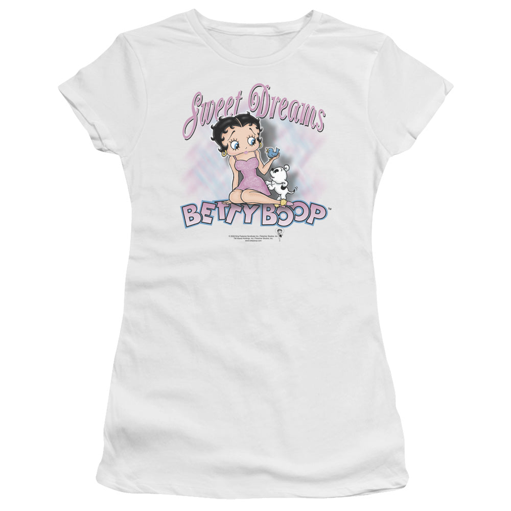 Betty Boop - Sweet Dreams - Short Sleeve Junior Sheer - White T-shirt