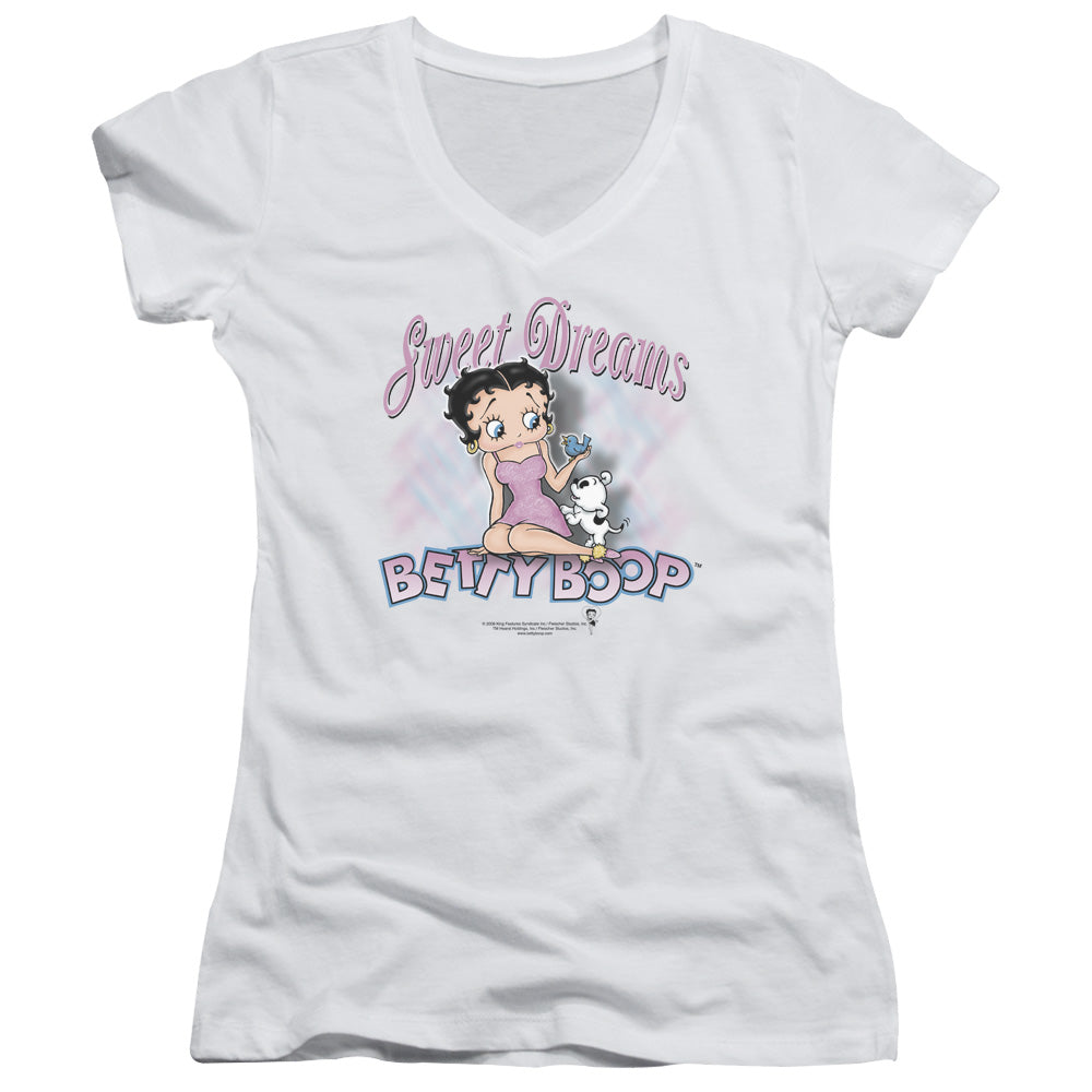 Betty Boop - Sweet Dreams - Junior V-neck - White