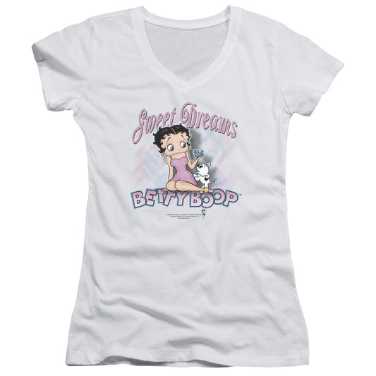 Betty Boop - Sweet Dreams - Junior V-neck - White