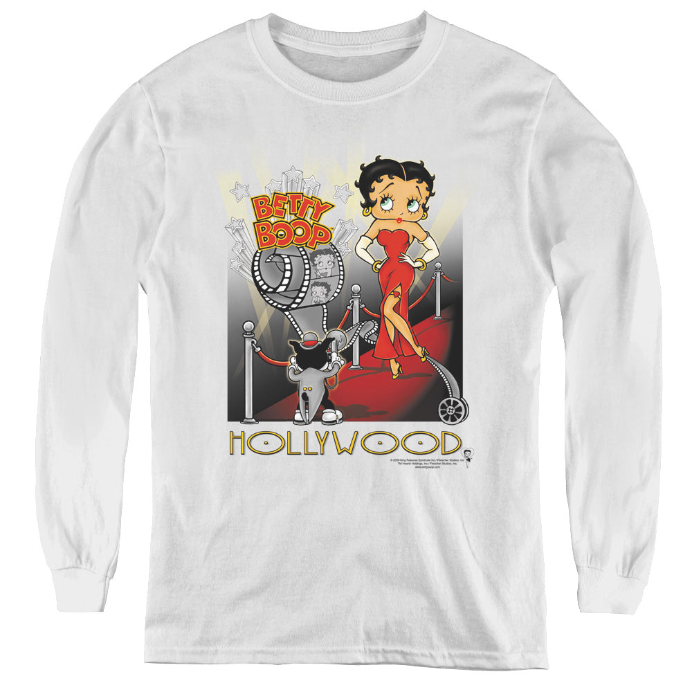 Betty Boop - Hollywood - Youth Long Sleeve Tee - White