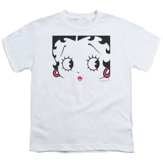 Betty Boop - Close Up - Short Sleeve Youth 18/1 - White T-shirt