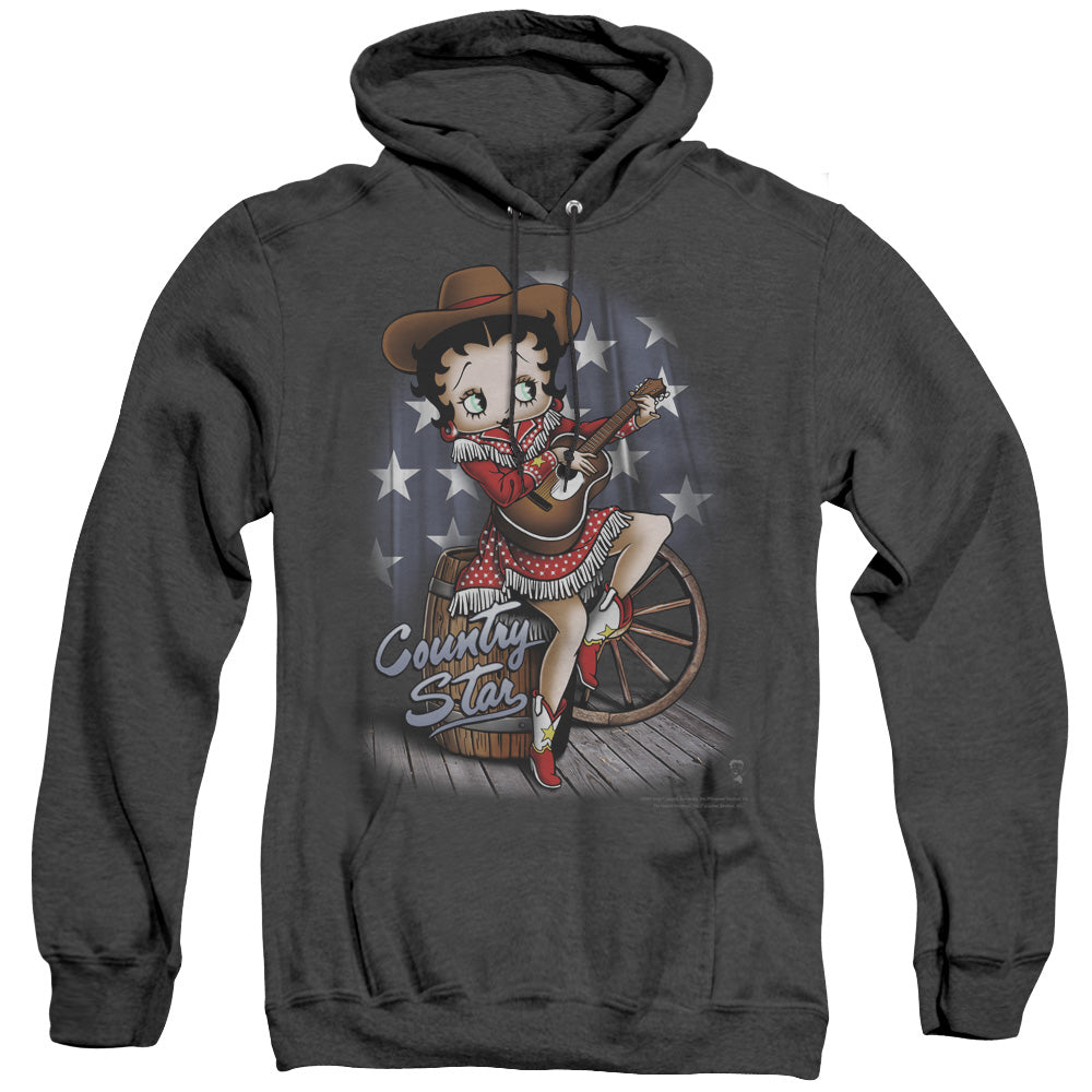 Betty Boop - Country Star - Adult Heather Hoodie - Black
