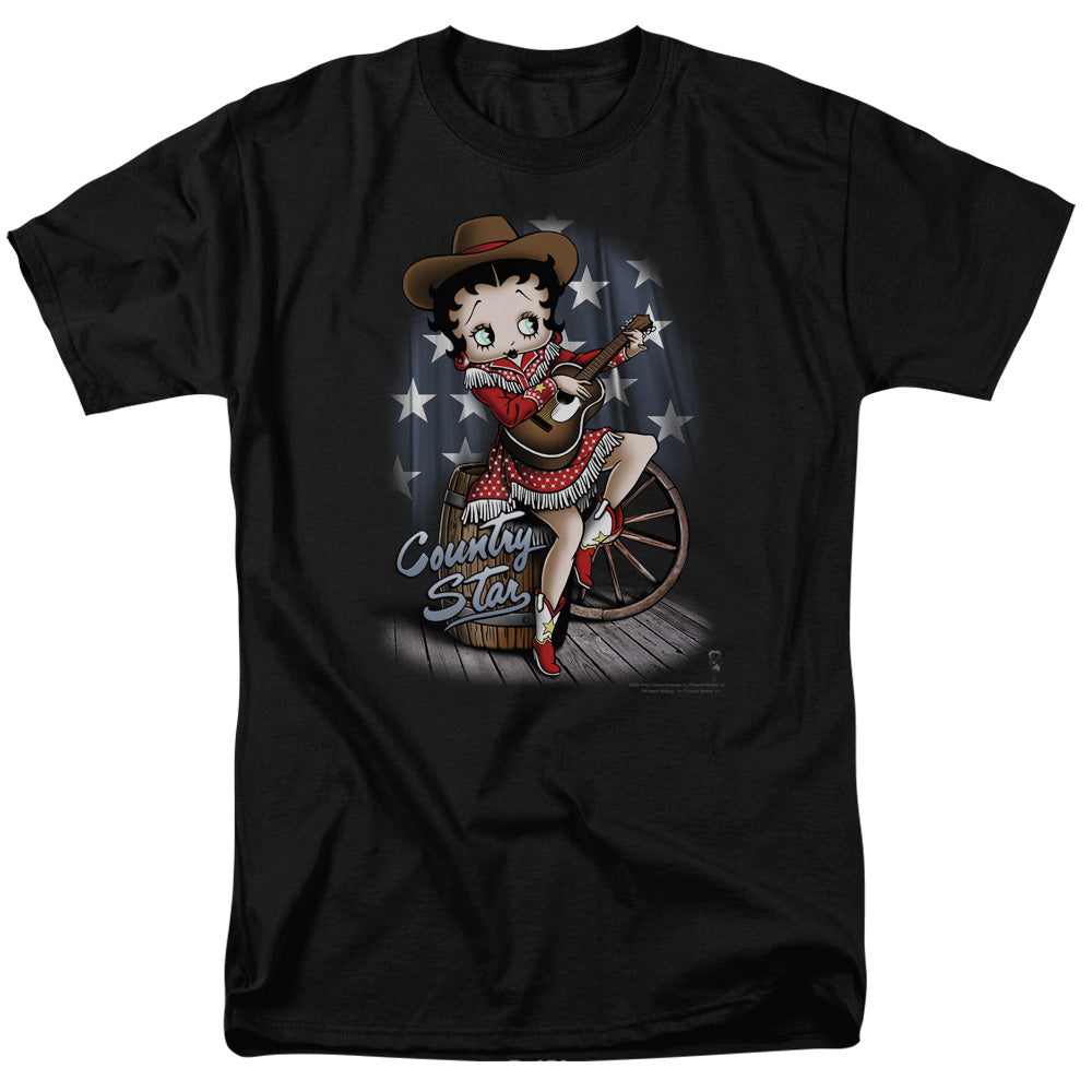 Betty Boop - Country Star - Short Sleeve Adult 18/1 - Black T-shirt