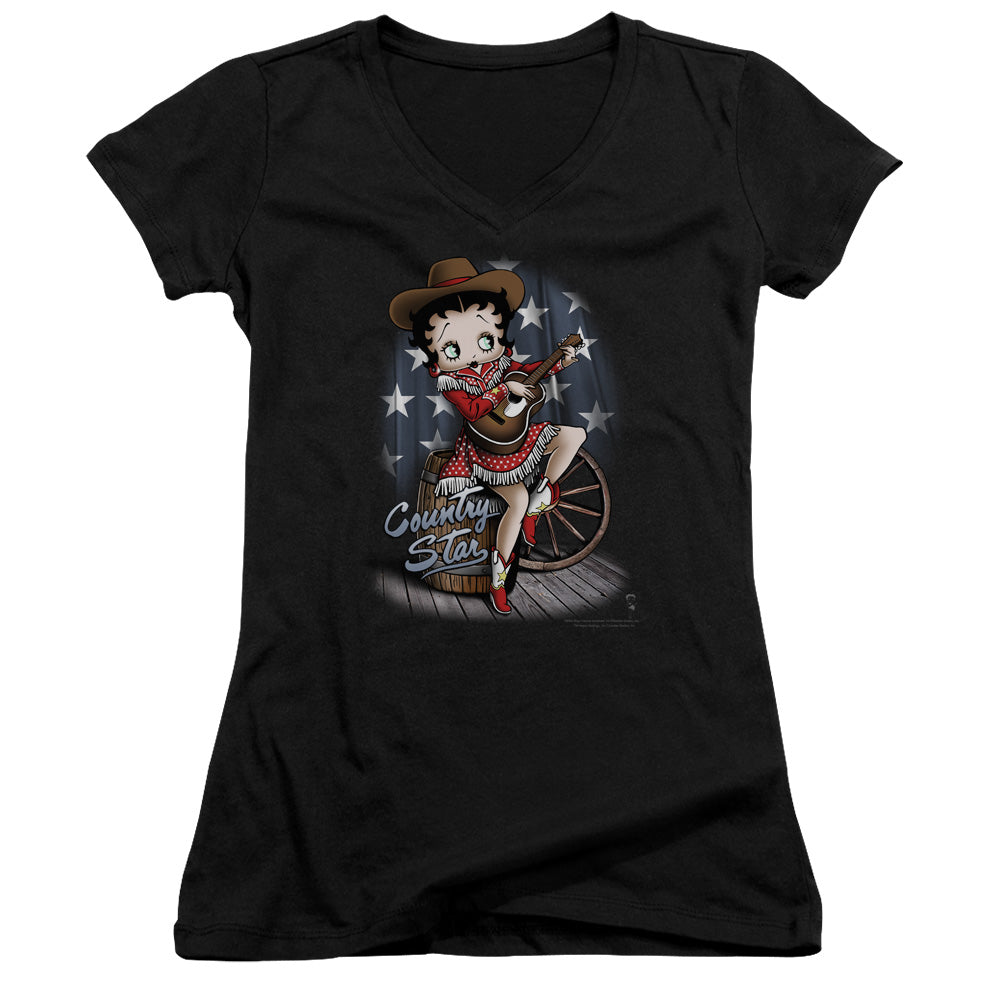 Betty Boop - Country Star - Junior V-neck - Black