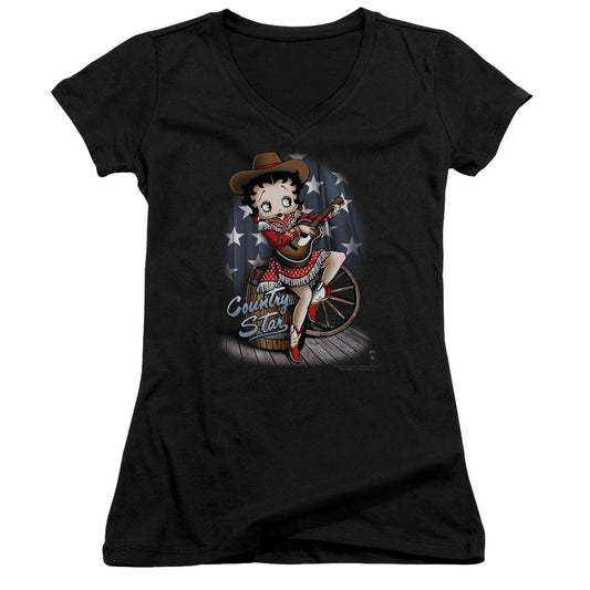 Betty Boop - Country Star - Junior V-neck - Black