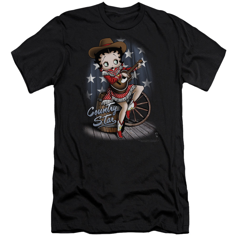 Betty Boop - Country Star-premuim Canvas Adult Slim Fit 30/1 - Black