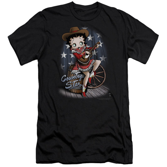 Betty Boop - Country Star-premuim Canvas Adult Slim Fit 30/1 - Black
