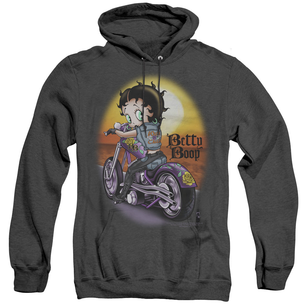 Betty Boop - Wild Biker - Adult Heather Hoodie - Black