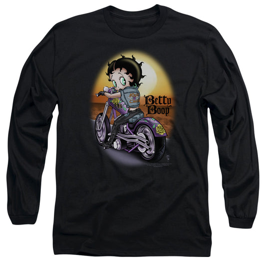 Betty Boop - Wild Biker - Long Sleeve Adult 18/1 - Black T-shirt