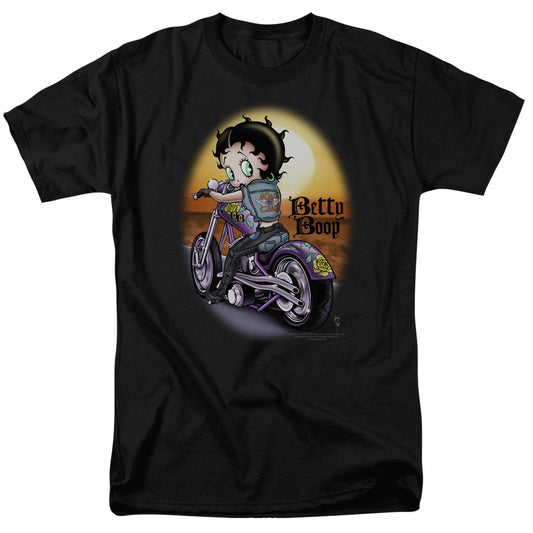 Betty Boop - Wild Biker - Short Sleeve Adult 18/1 - Black T-shirt